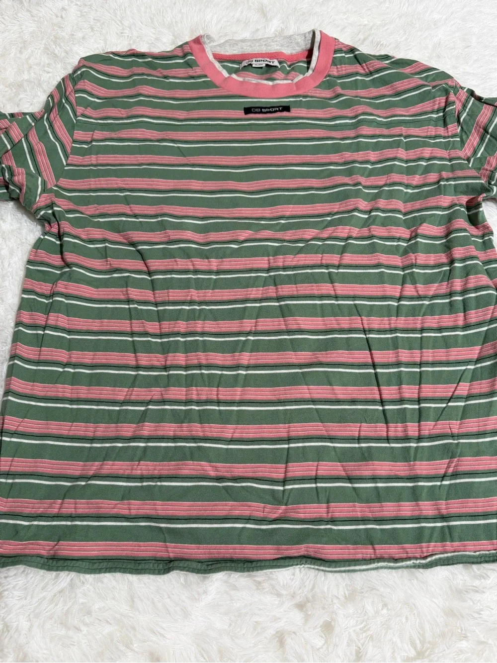 Dairy Boy XL/XXL Striped The Big Tee Mini Short Pink Friday Stripe Matching Set